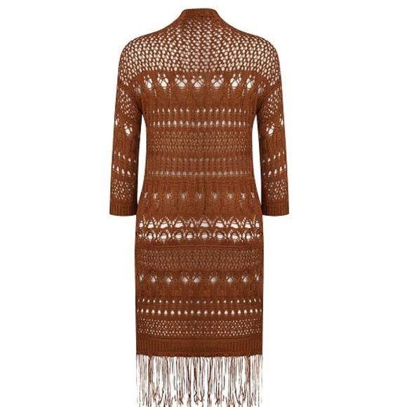 ANTHOLOGY TASSEL LONG CARDIGAN - BROWN SIZE 8/10 (NEW WITH TAGS) A17 - Picture 2 of 4